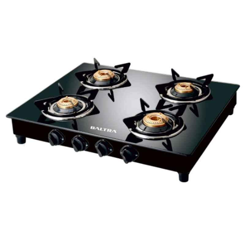 Baltra BSG 146 Black 4 Burner Manual Ignition Glass Top Gas Stove Baltra BSG 146 Black 4 Burner Manual Ignition Glass Top Gas Stove